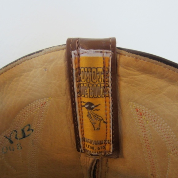 Coyote Joe Boots Brown Leather Pointed Toe Men's - Picture 6 of 11